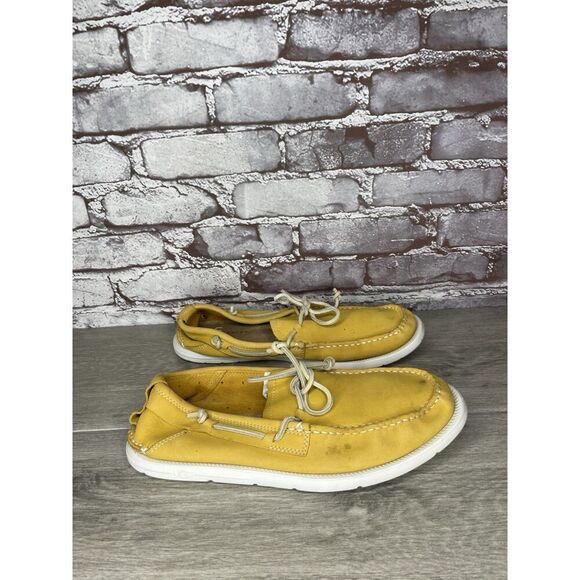 Ugg Yellow Suede Mocassin Casual Lace Up Lightweight Shoes Men Sz 9M US/42EU - Picture 1 of 16